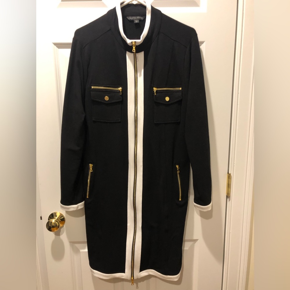 Boston Proper Pointe knit Jacket Sz Lg Full length